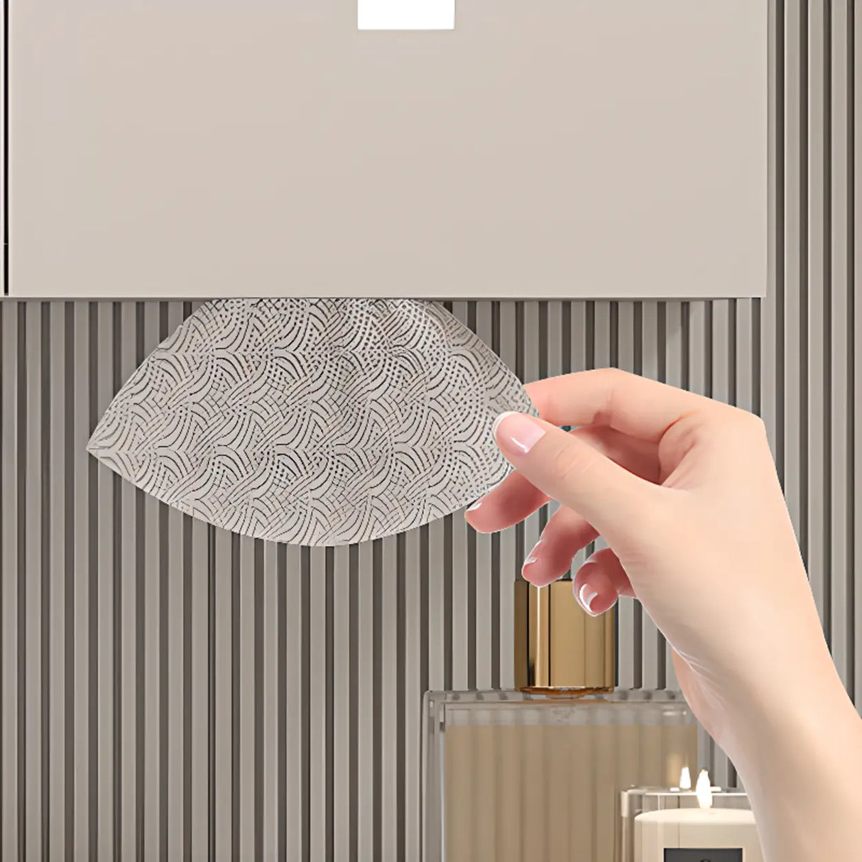 Ceramic Sink Beige Combo LED Bathroom Vanity with Mirror Image - 11