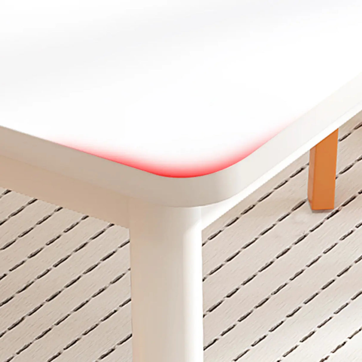 Chalk White Wooden Rectangular Computer Desk Image - 6