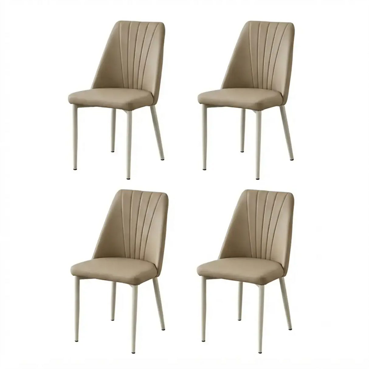 Channel Back Microfiber Leather Dining Chairs Set of 2 or 4 Image - 21