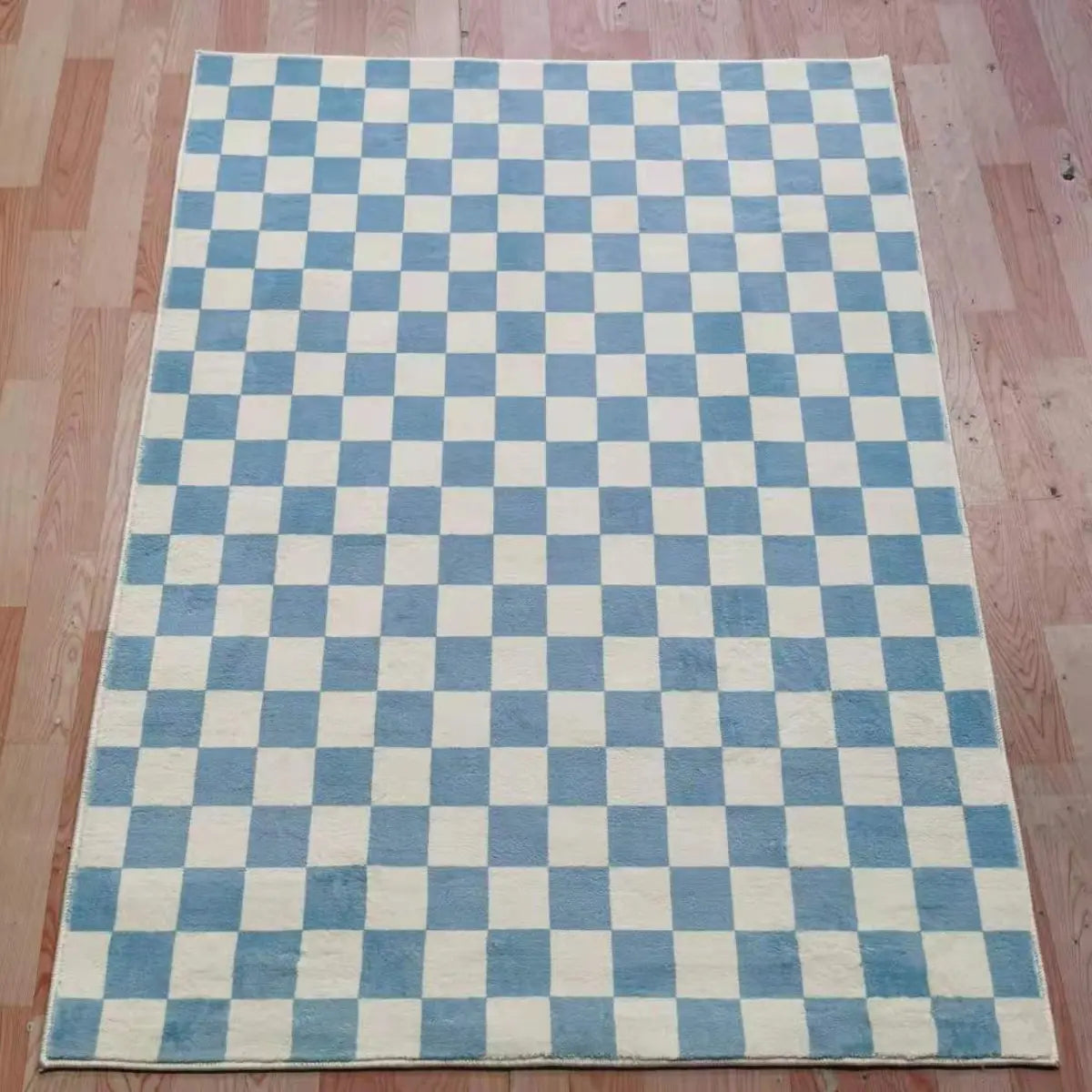Checkerboard Polypropylene Green Rectangle Area Rug Image - 9
