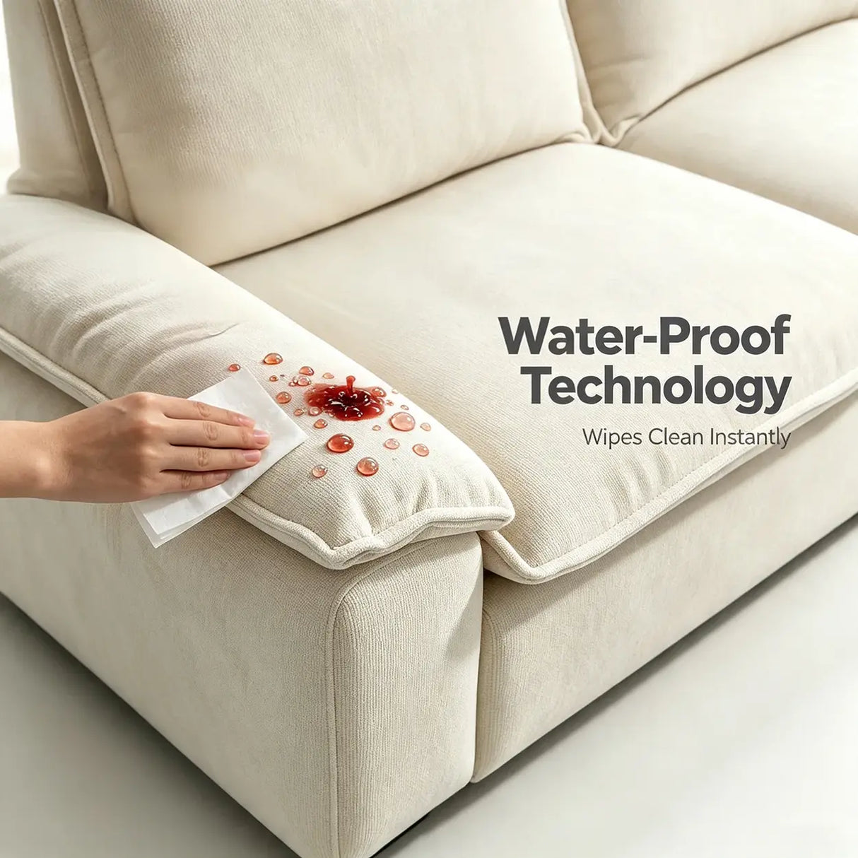 Chenille Modular Sofa with Storage and Memory Foam Image - 12
