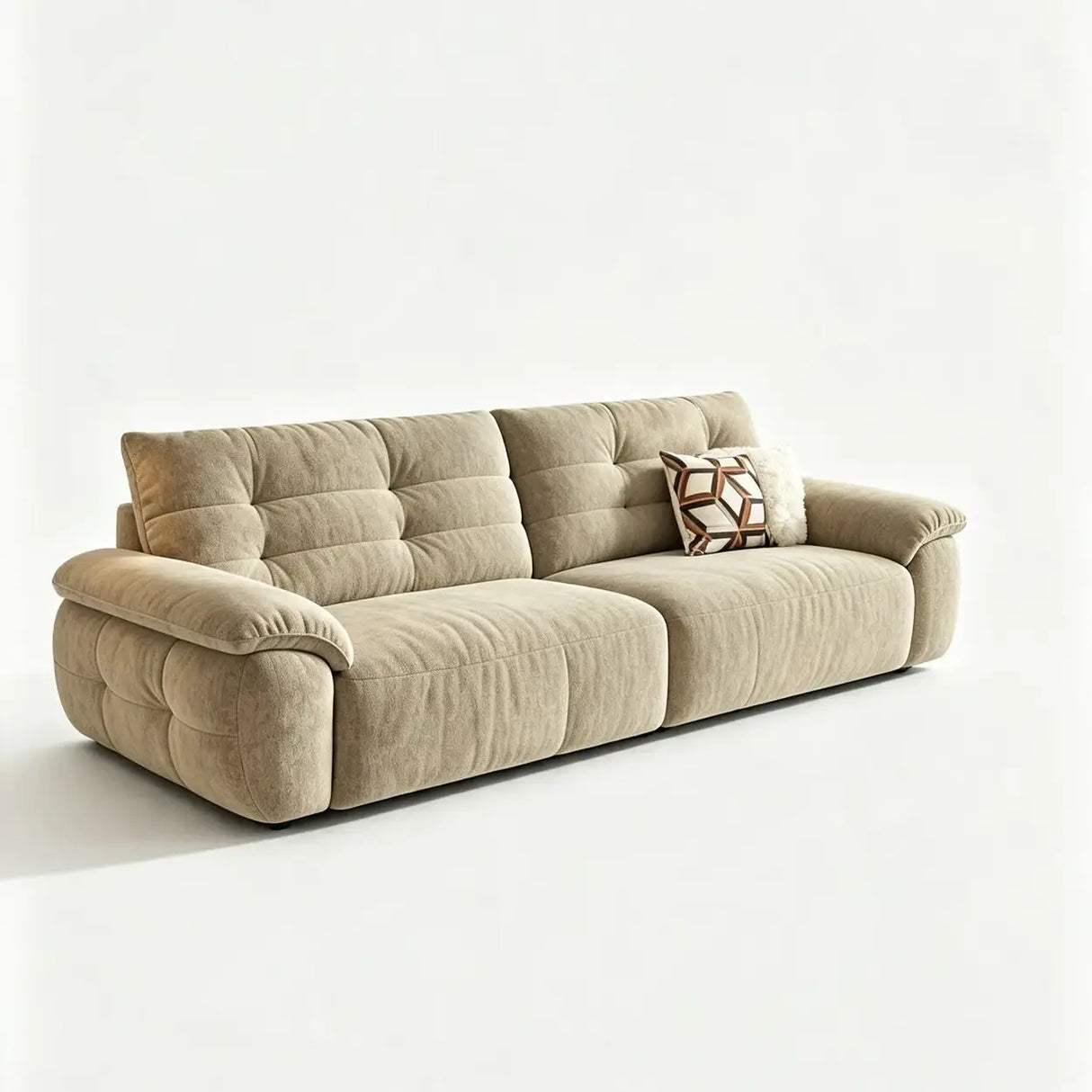 Chenille Power Sofa Bed with Extendable Sliding Chaise Image - 19