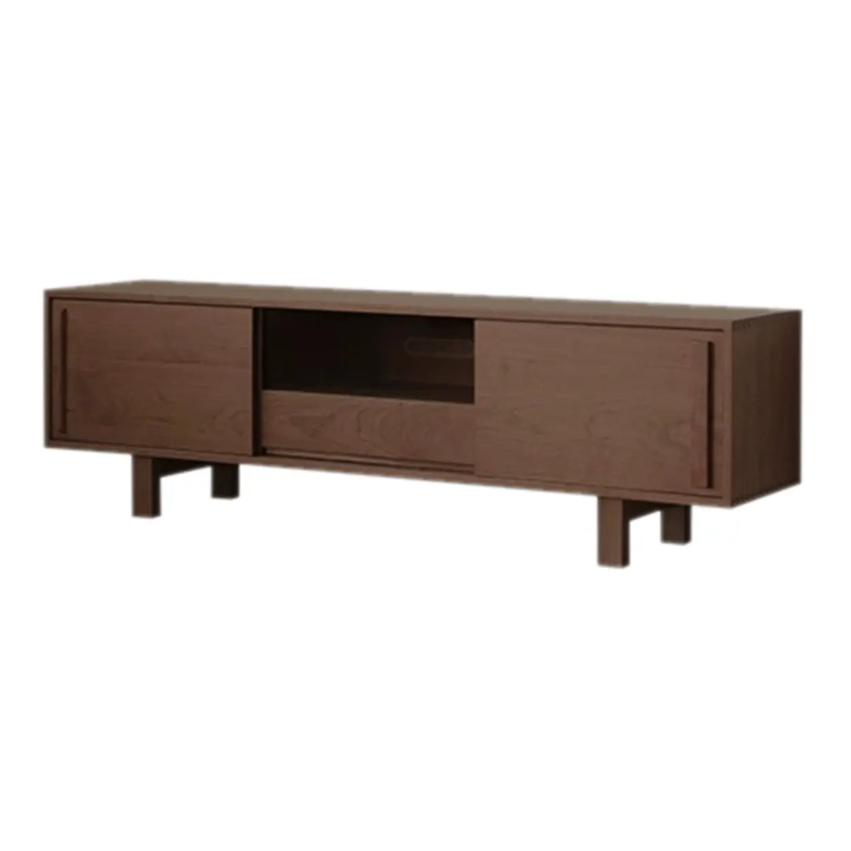 Cherry Wood Cabinet Drawers Long TV Stand with Legs Image - 10