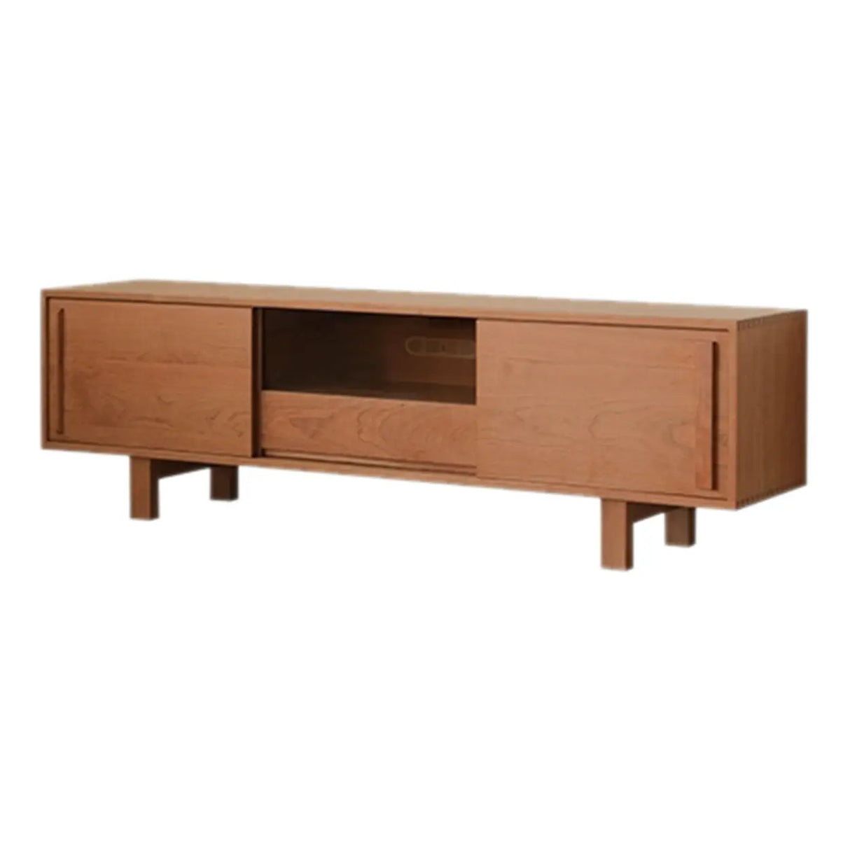 Cherry Wood Cabinet Drawers Long TV Stand with Legs Image - 5