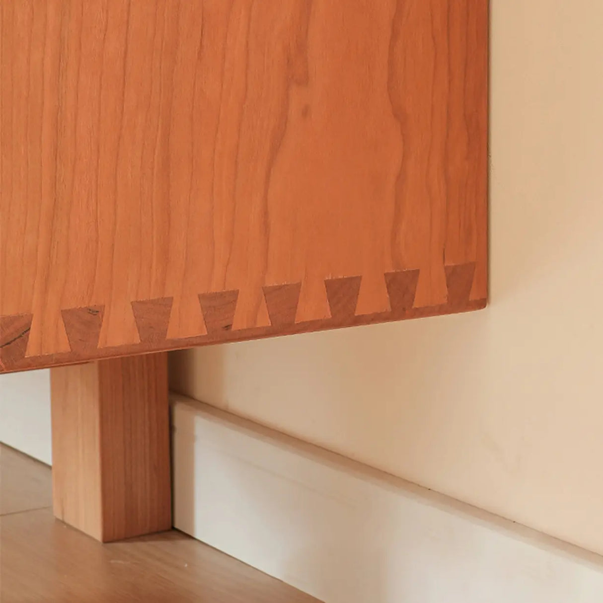 Cherry Wood Cabinet Drawers Long TV Stand with Legs Image - 6