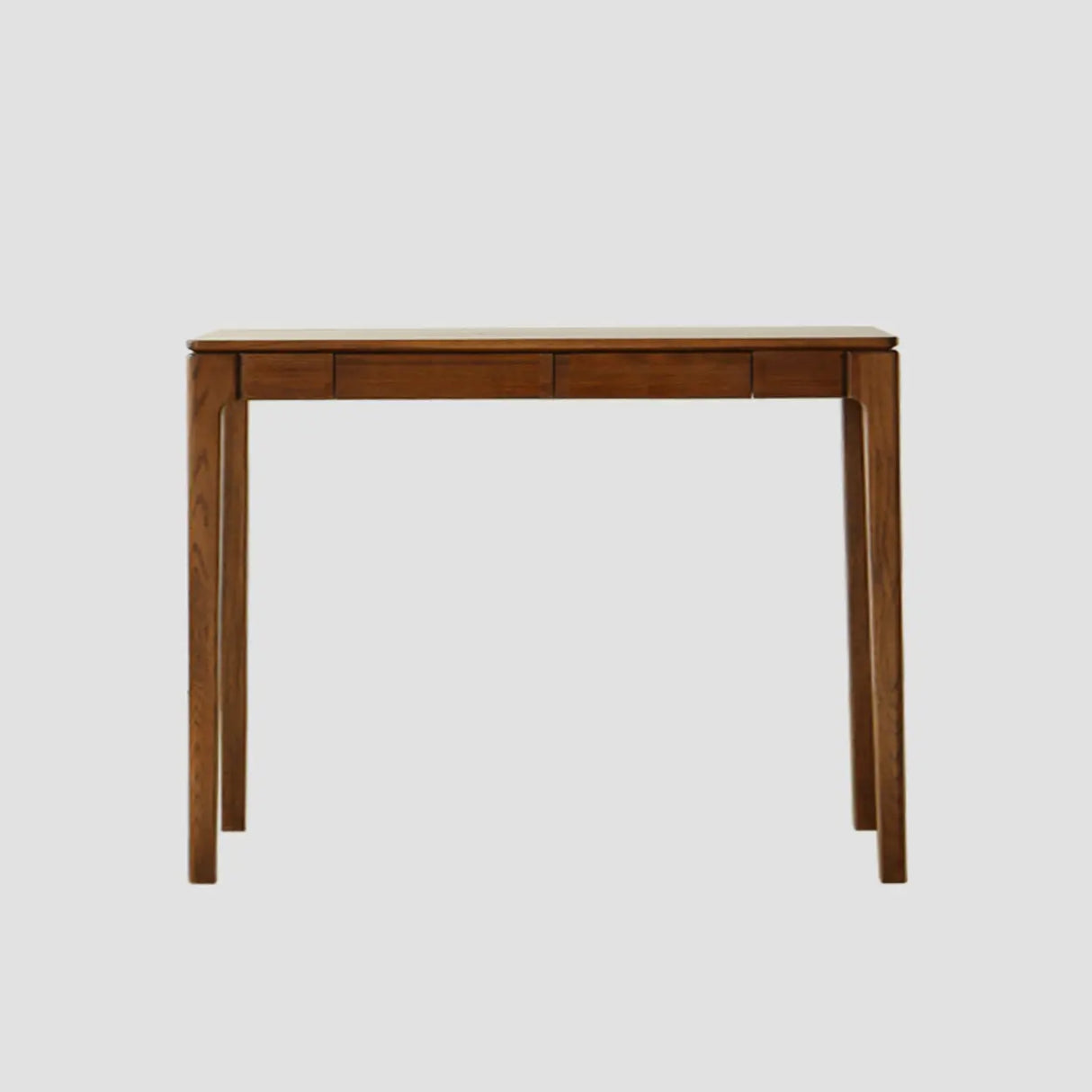 Cherry Wood Rectangular Console Table with Drawers Image - 2
