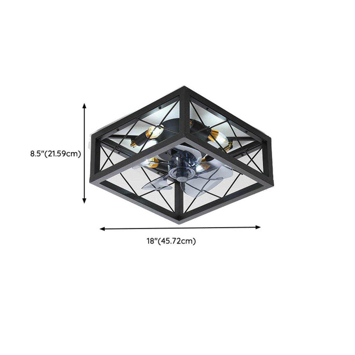 Chic Black Caged Multi-Light Ceiling Fan with Lights Image - 19