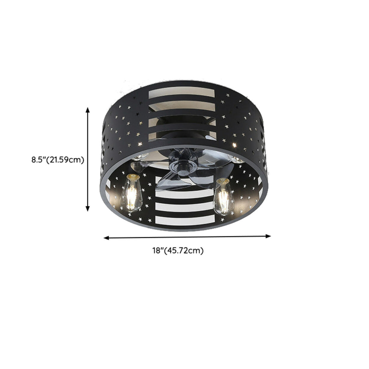 Chic Black Caged Multi-Light Ceiling Fan with Lights Image - 23