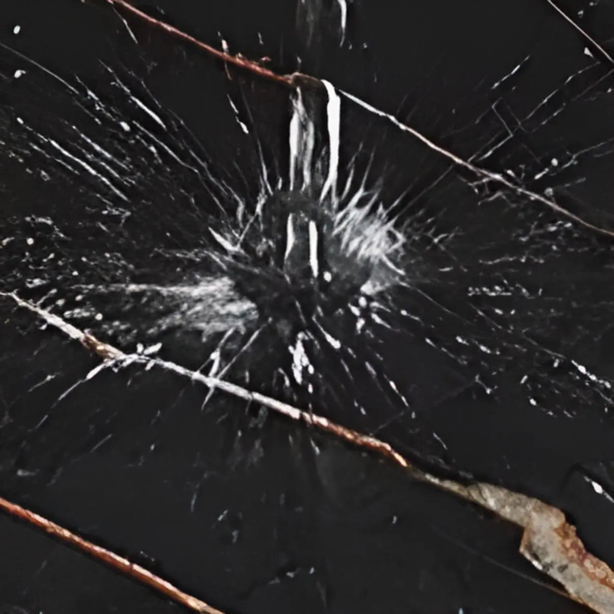 Chic Black Marble Gold Abstract Base Console Table Image - 3