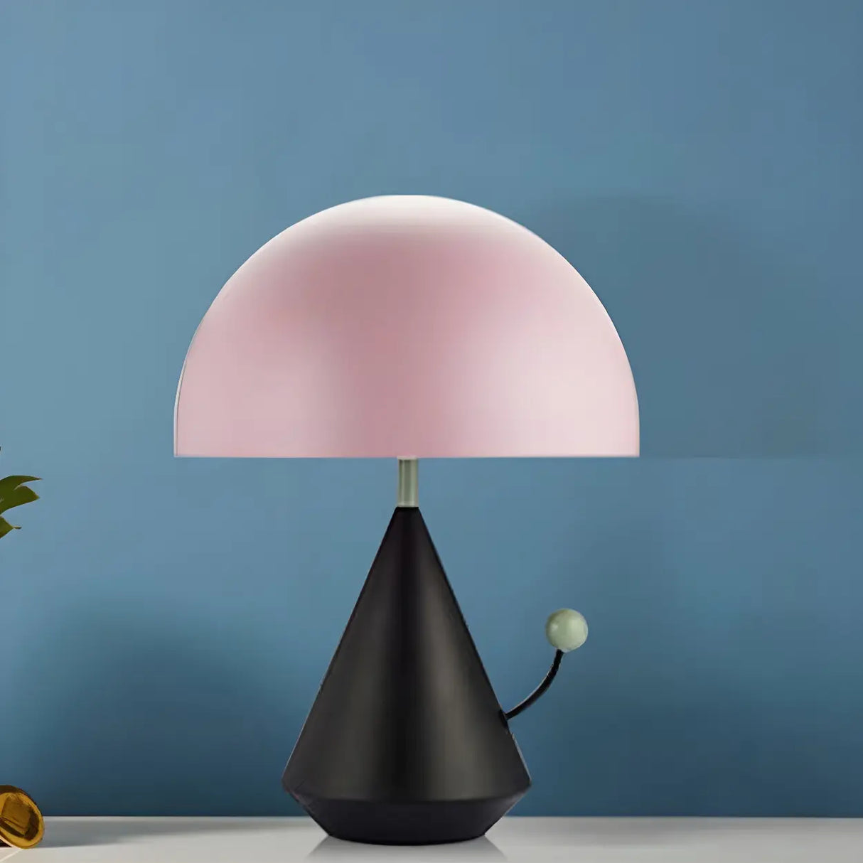 Chic Blue Geometric Mushroom Dome Tapered Desk Lamp Image - 3