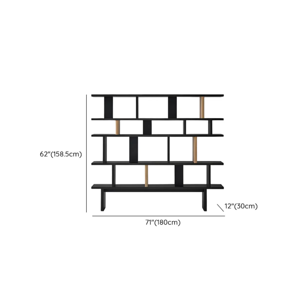 Chic Casual Vertical Open Back Display Wide Bookcase Image - 16