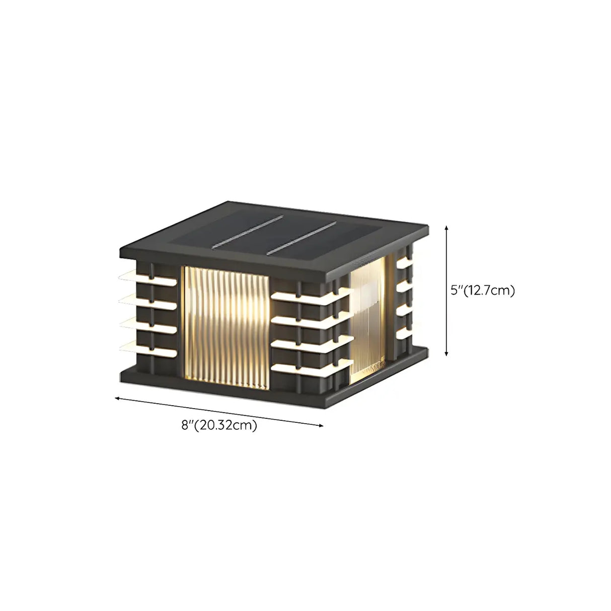 Chic Elegant Outdoor Rectangle Metal LED Pillar Lamp