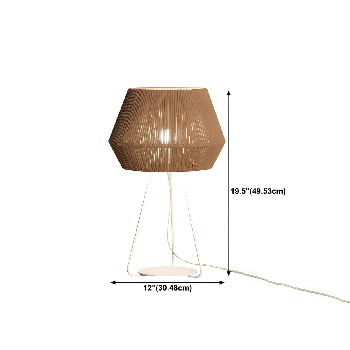 Chic Hollow Rope Shade Geometric Tripod Table Lamp