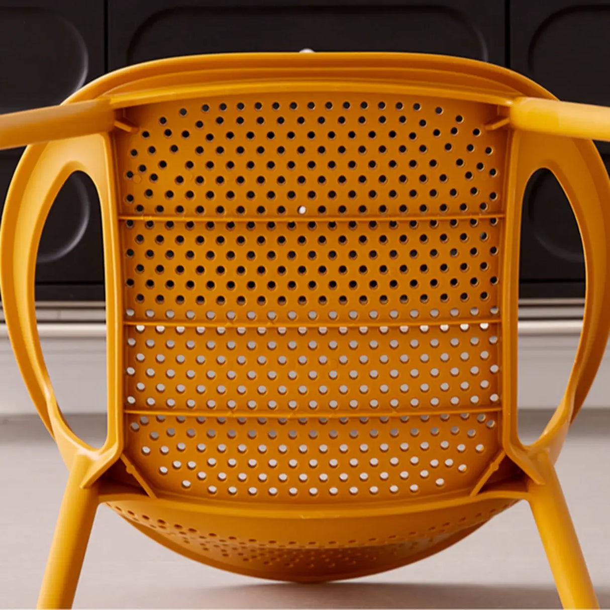 Chic Round Mesh Polymer Arm Dining Chair Multicolor Image - 10