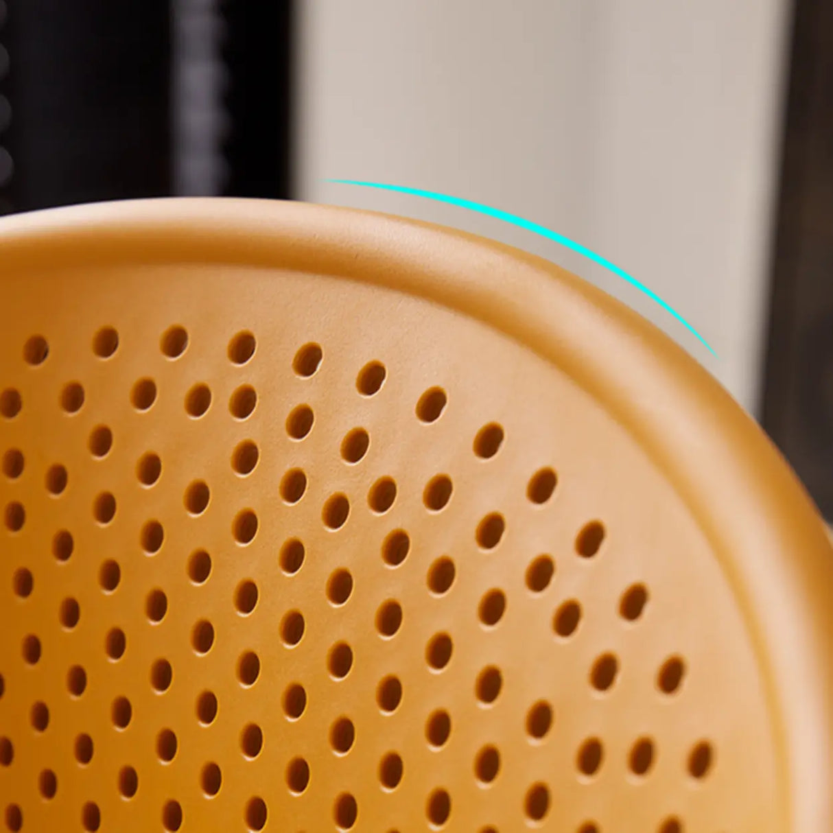 Chic Round Mesh Polymer Arm Dining Chair Multicolor Image - 12