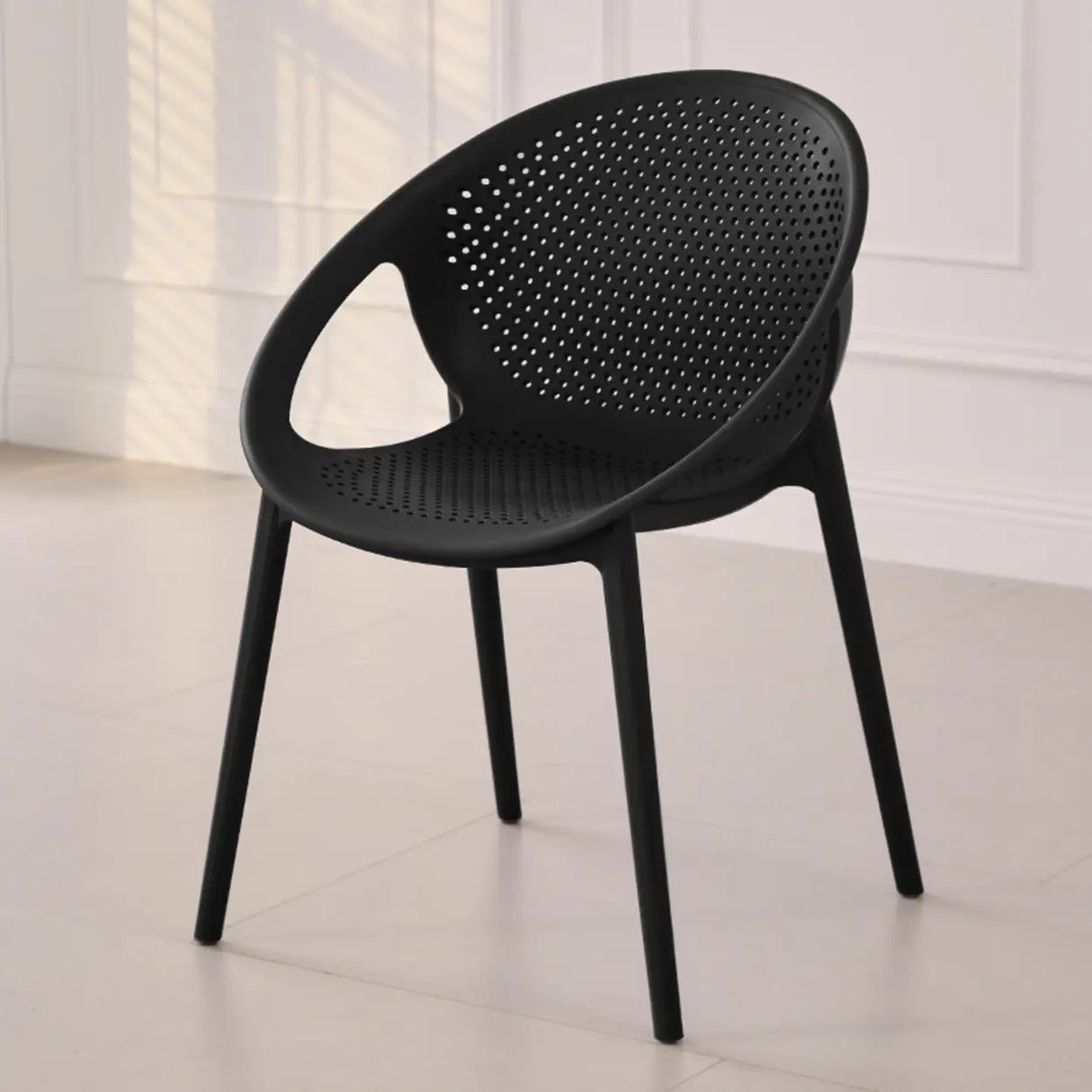 Chic Round Mesh Polymer Arm Dining Chair Multicolor Image - 13
