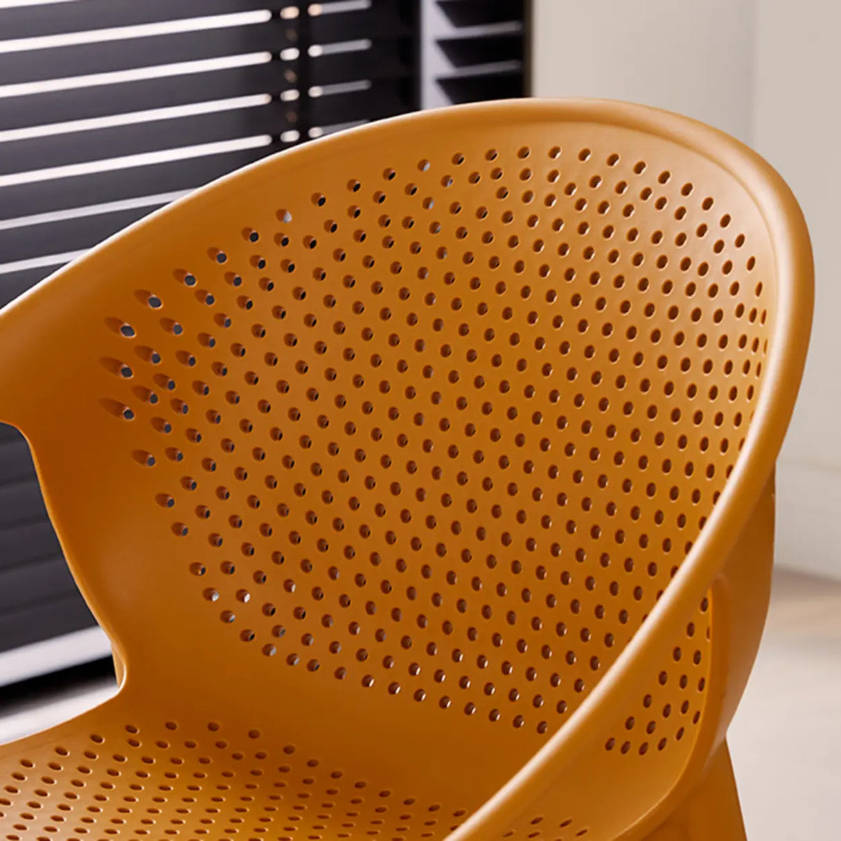 Chic Round Mesh Polymer Arm Dining Chair Multicolor Image - 15