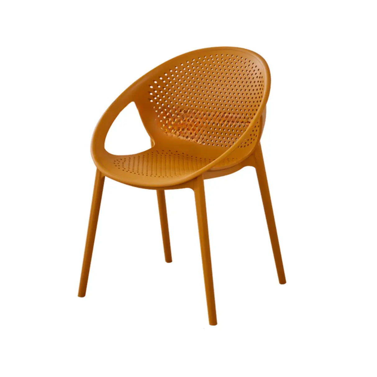 Chic Round Mesh Polymer Arm Dining Chair Multicolor Image - 6