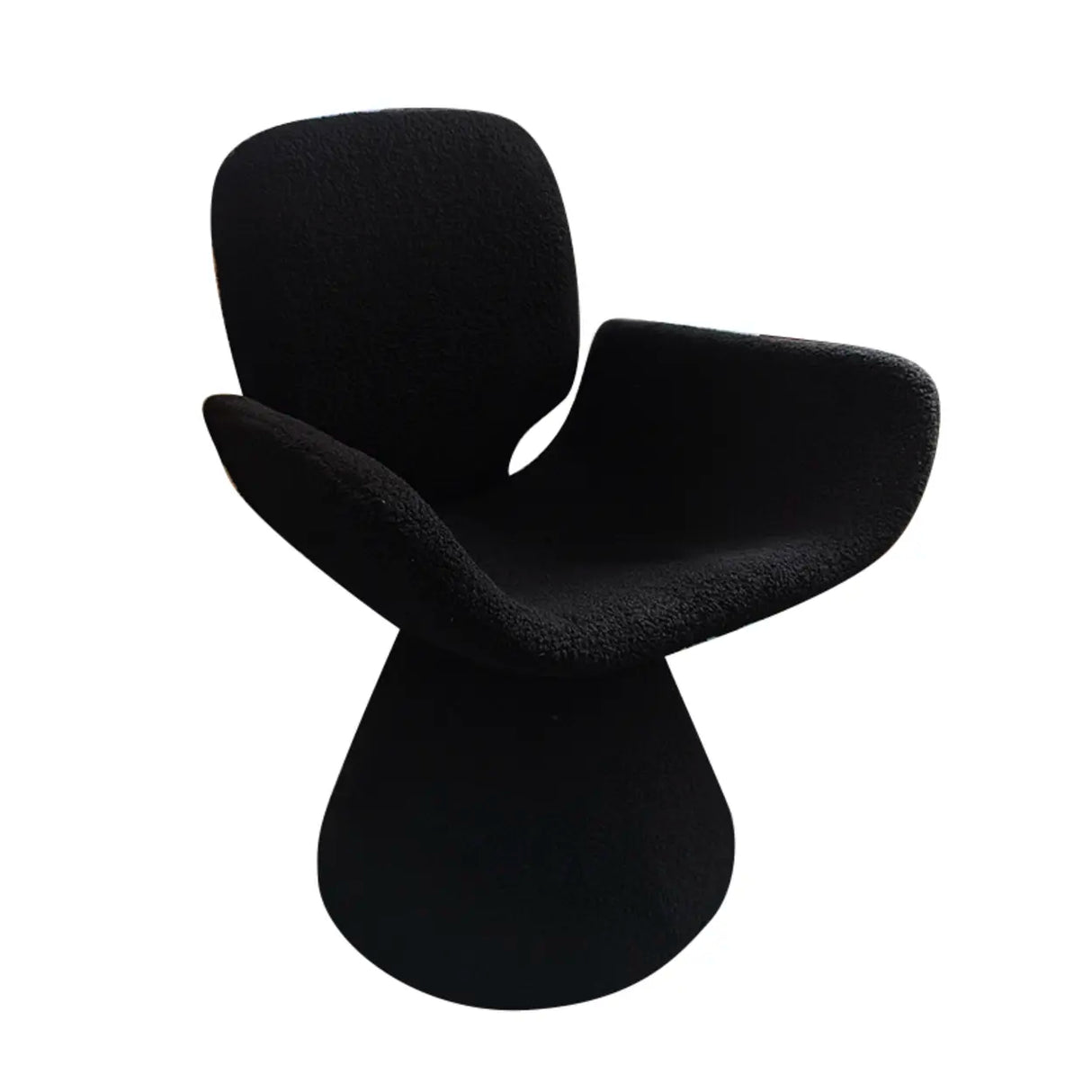 Chic Sculptural Arm Chair Cone Base Dining Chair Black Image - 3