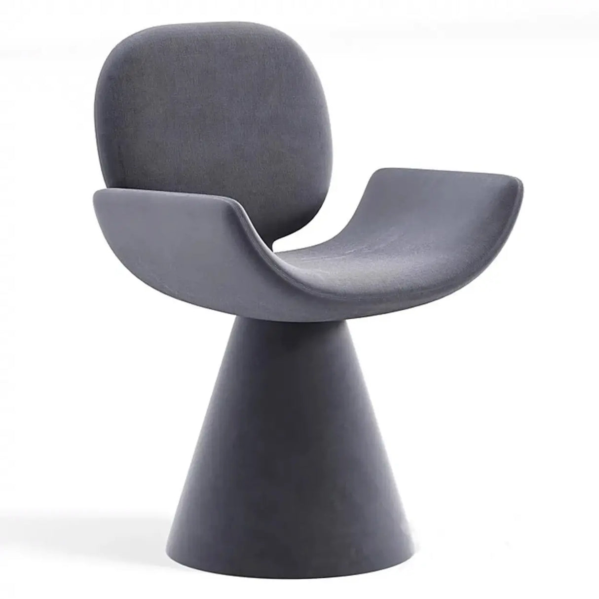 Chic Sculptural Arm Chair Cone Base Dining Chair Black Image - 7