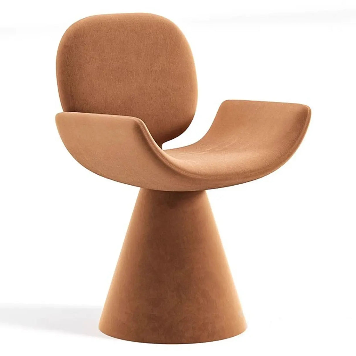 Chic Sculptural Arm Chair Cone Base Dining Chair Black Image - 8