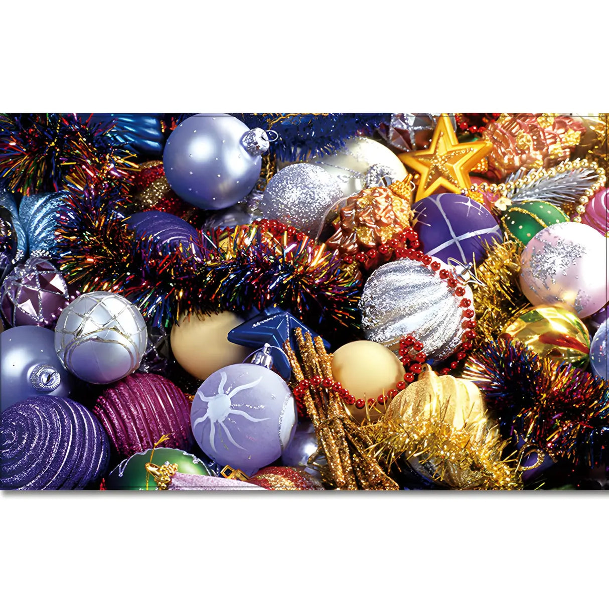 Christmas Candle Printed Polyester Rectangle Area Rug Image - 5