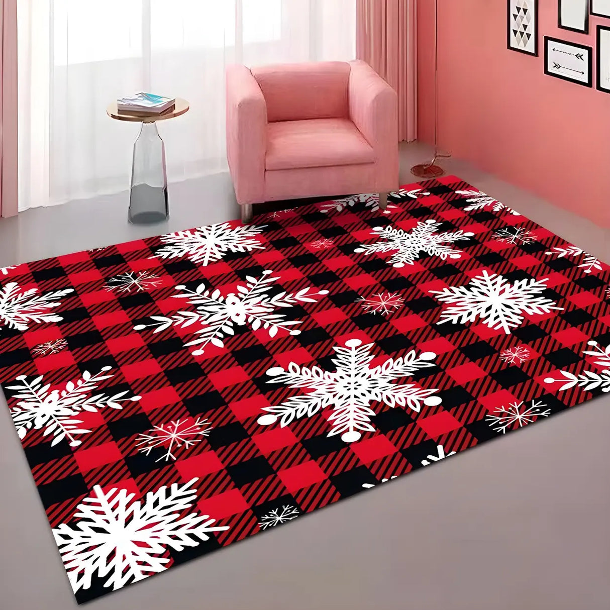 Christmas Rectangular Fabric Multicolor Area Rug Image - 1