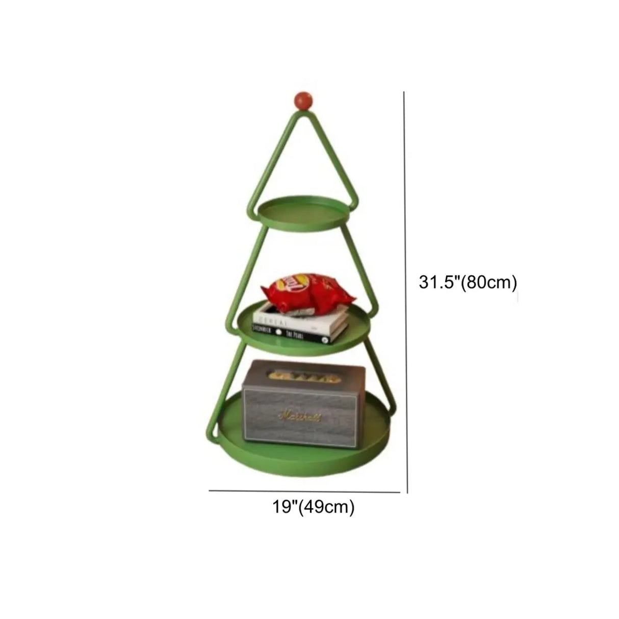 Christmas Tree End Table with 3 Tier Storage Shelf