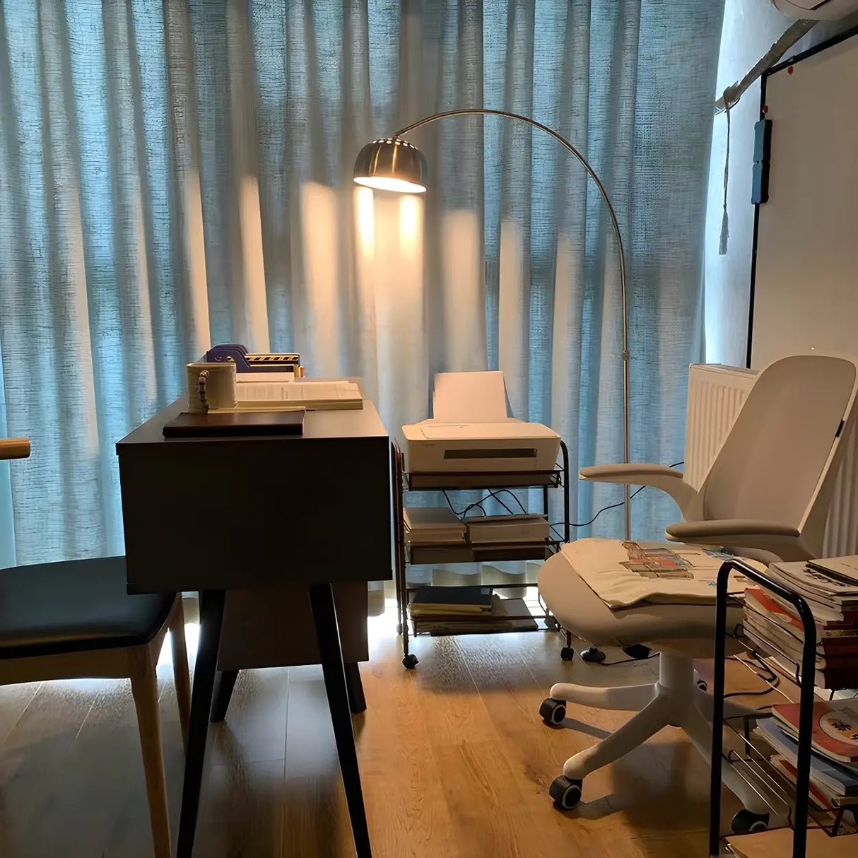 Chrome Dome Modern Arc Floor Lamp with Marble Base Image - 13