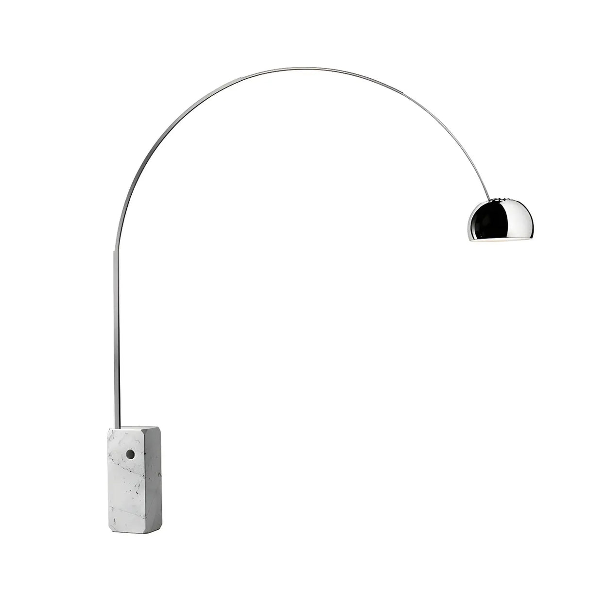 Chrome Dome Modern Arc Floor Lamp with Marble Base Image - 5