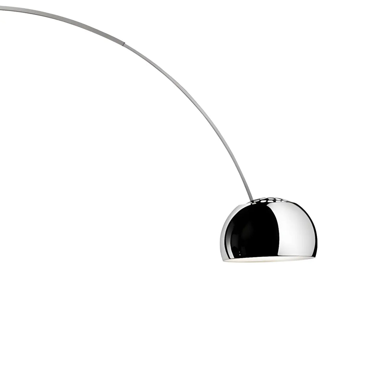 Chrome Dome Modern Arc Floor Lamp with Marble Base Image - 7
