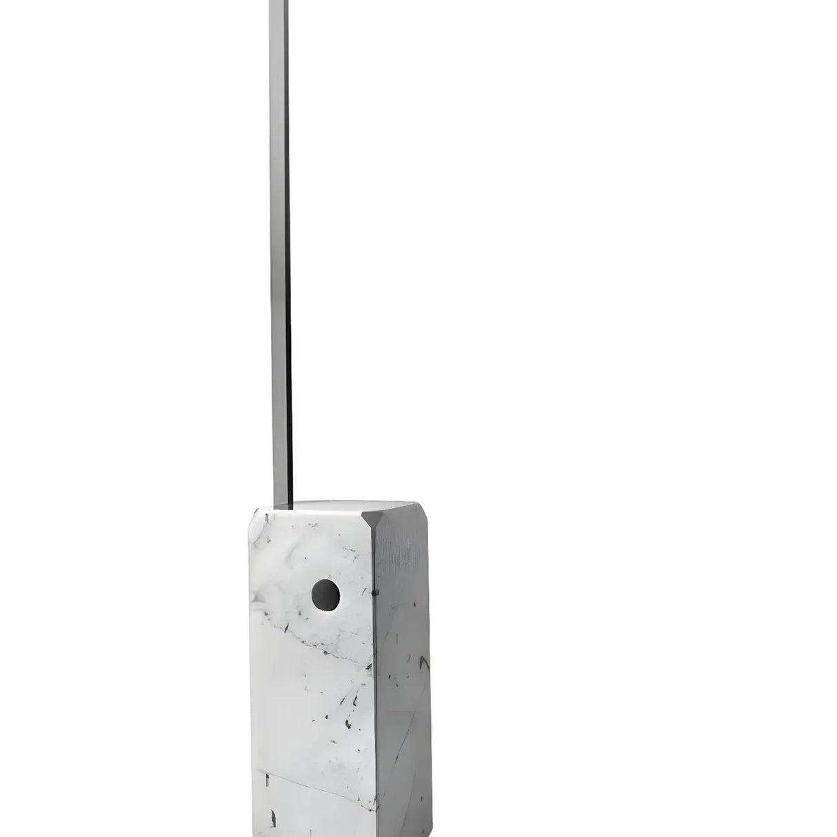 Chrome Dome Modern Arc Floor Lamp with Marble Base Image - 8