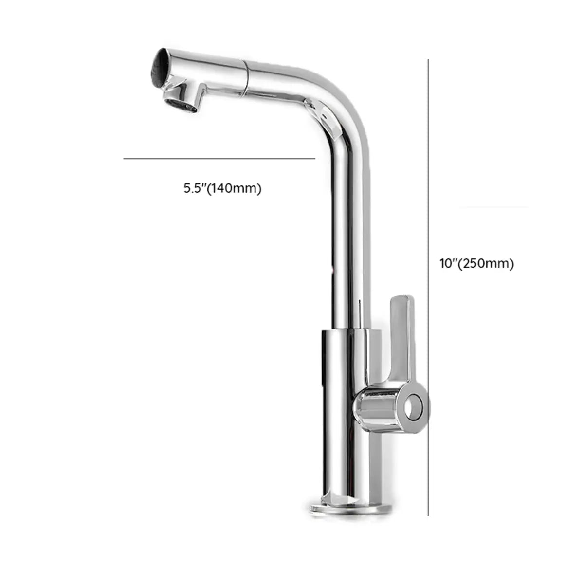 Chrome Gooseneck Swivel Spout Tall Vessel Sink Faucet