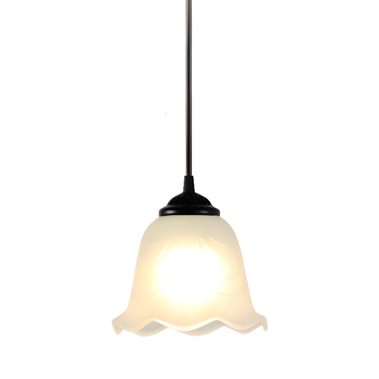 Classic 3-Light Bell Glass Island Pendant Light Image - 8
