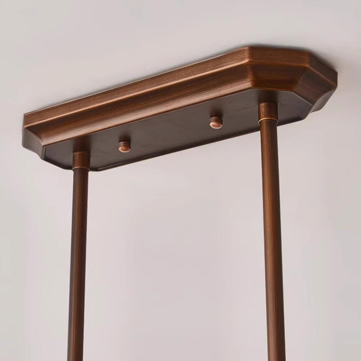 Classic 3-Light Brown Square Island Ceiling Light Image - 13