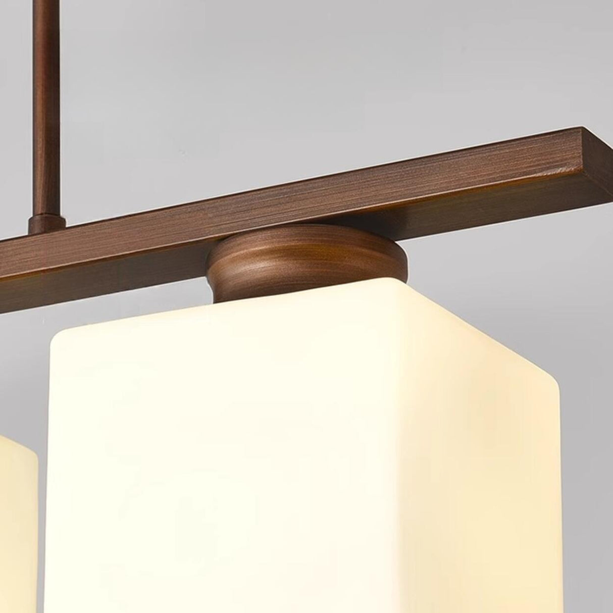 Classic 3-Light Brown Square Island Ceiling Light Image - 14