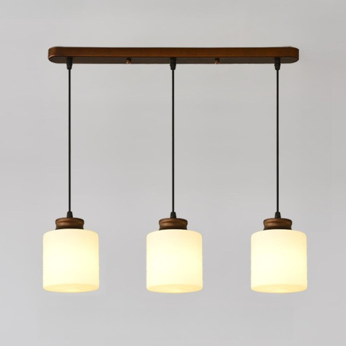 Classic 3-Light Brown Square Island Ceiling Light Image - 5