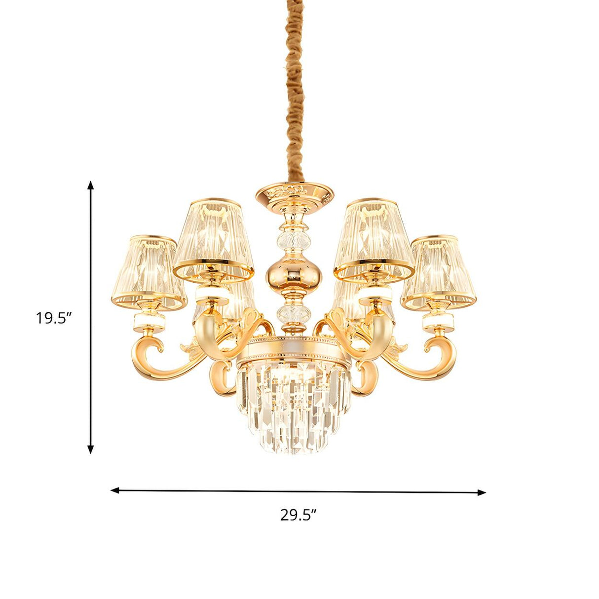 Classic 3-Tier Faceted Clear Crystal Round Chandelier