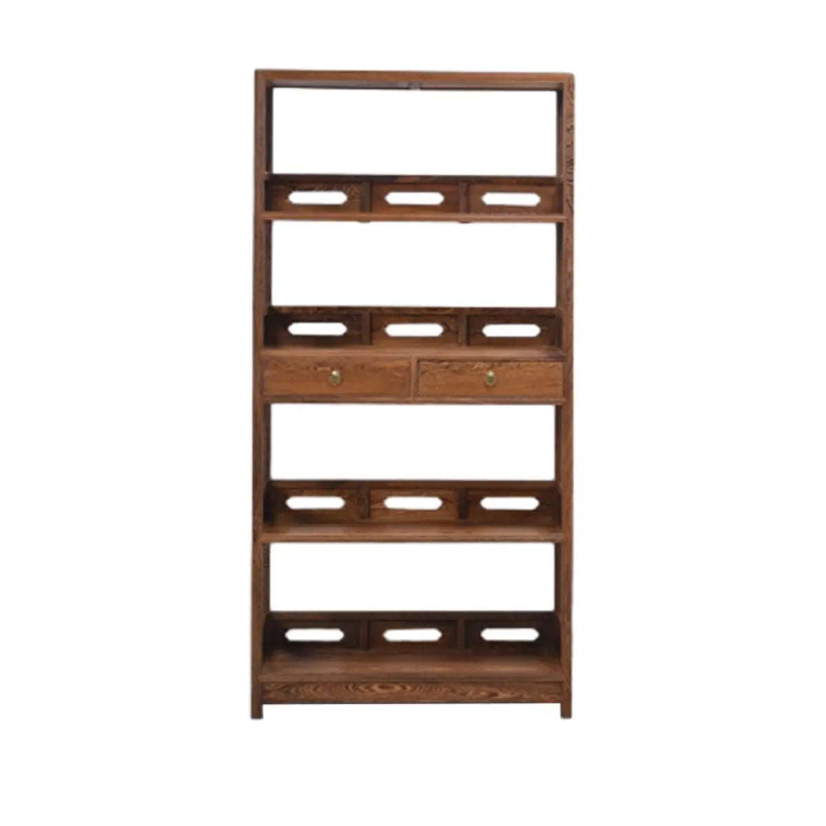 Classic 4-Tiers Open Wooden Brown Storage Bookshelf Image - 6