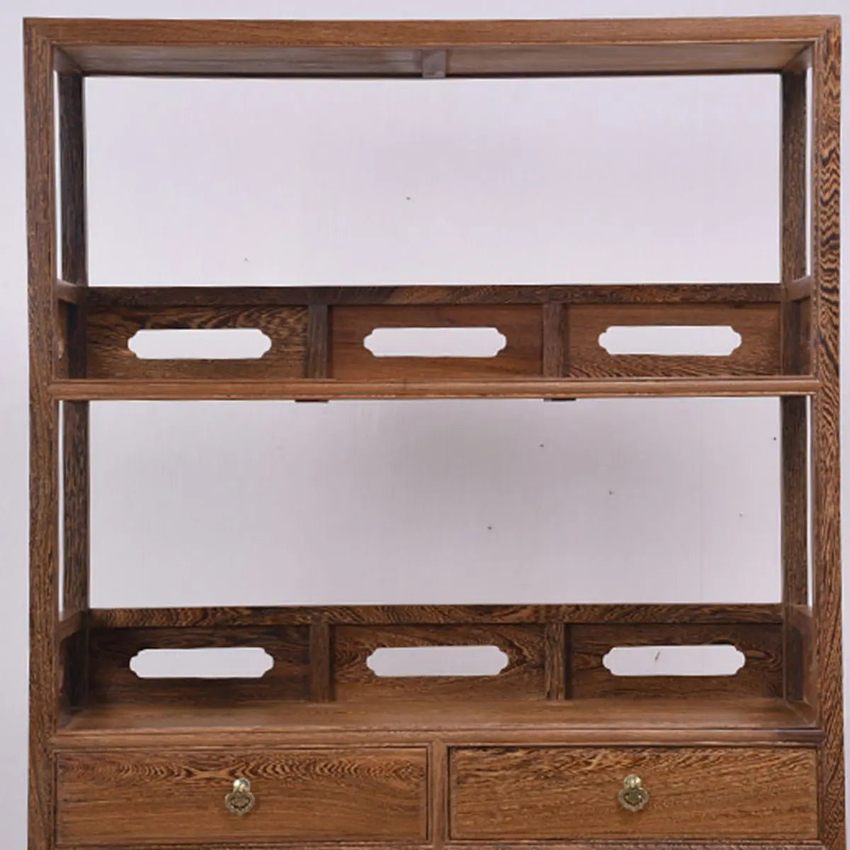 Classic 4-Tiers Open Wooden Brown Storage Bookshelf Image - 8