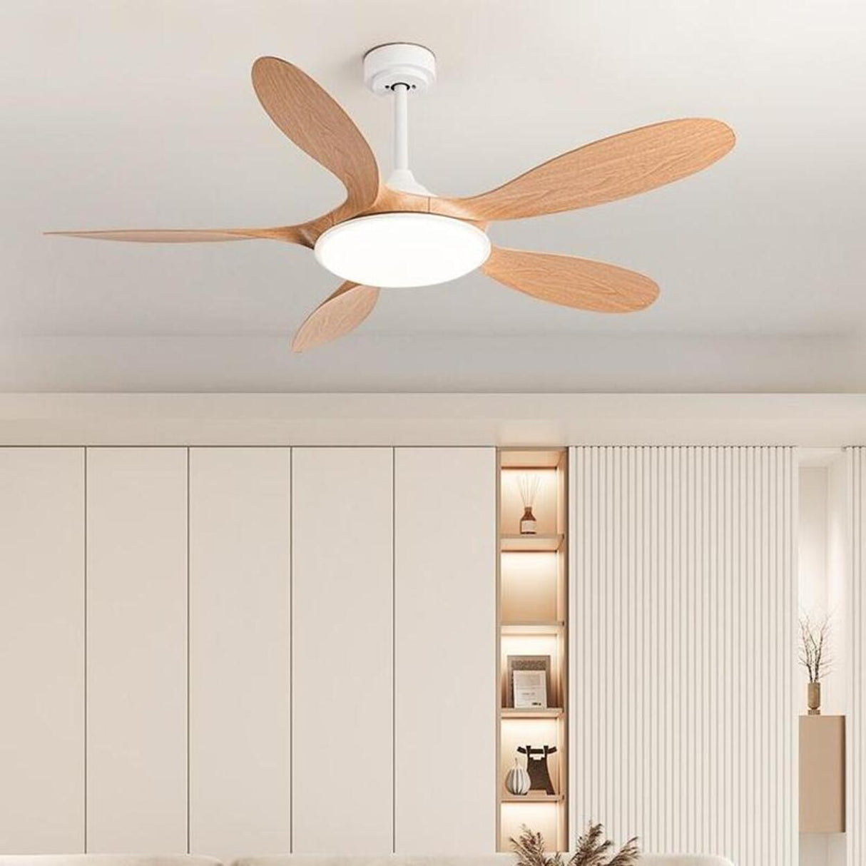 Classic 5 Blade Remote Control Ceiling Fan with Light Image - 3