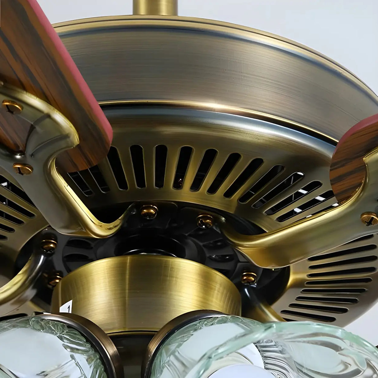 Classic 5 Blades Bronze Flower Ceiling Fan with Lights Image - 8