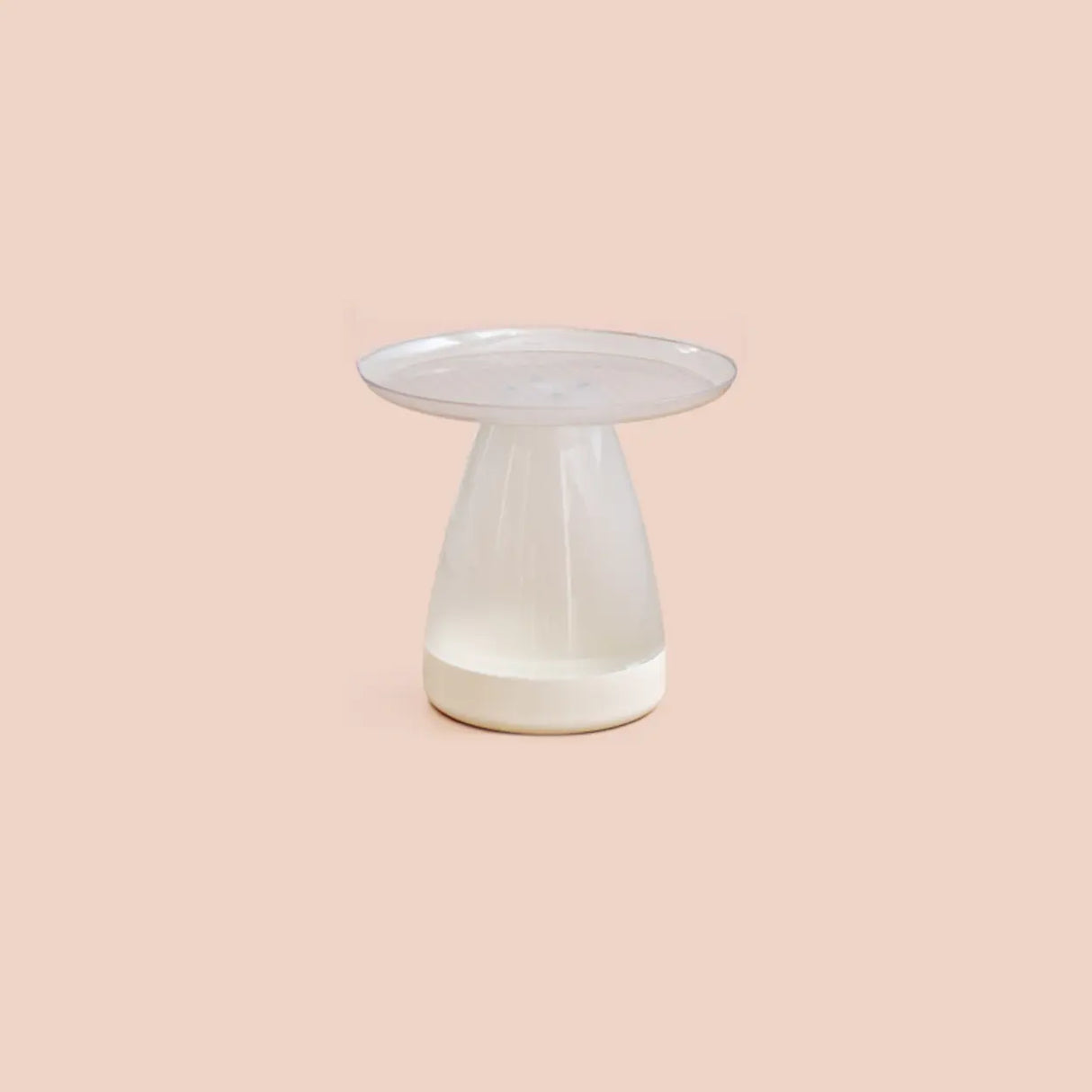 Classic Acrylic Clear Circular Side Table with Stump Base Image - 10