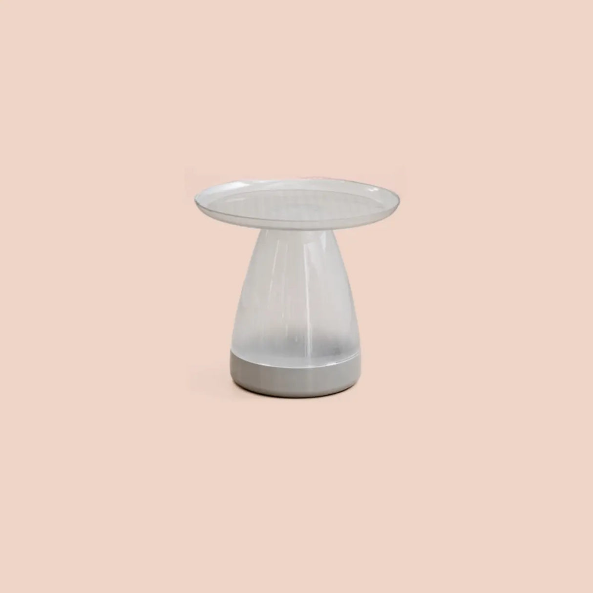 Classic Acrylic Clear Circular Side Table with Stump Base Image - 11