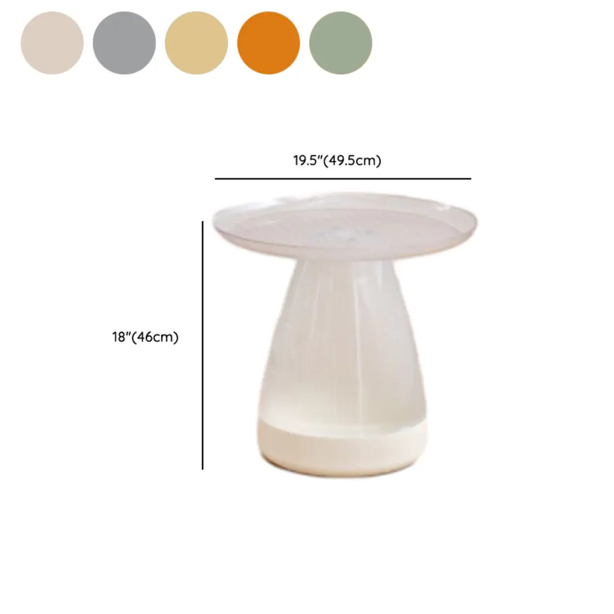 Classic Acrylic Clear Circular Side Table with Stump Base Image - 16