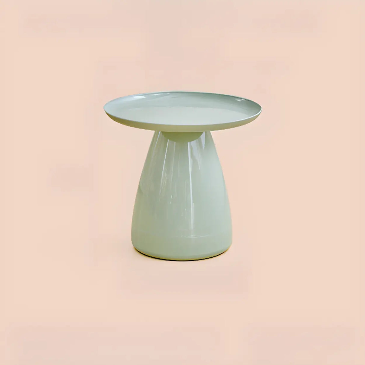 Classic Acrylic Clear Circular Side Table with Stump Base Image - 7