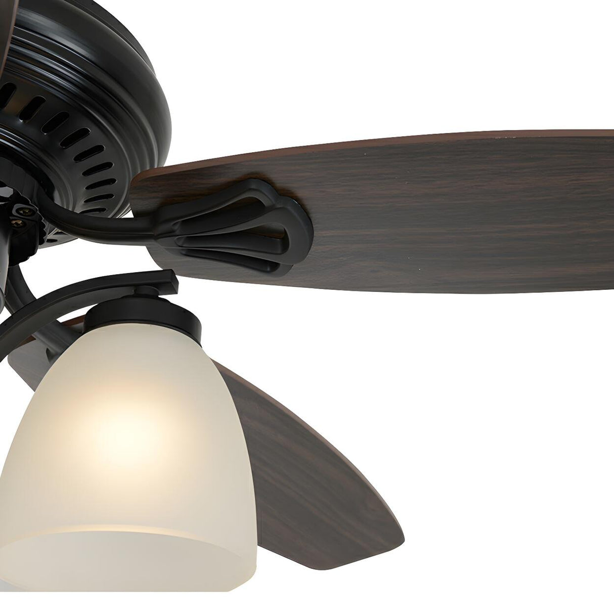 Classic Black 5 Wood Blades Chandelier Fan with Light Image - 7
