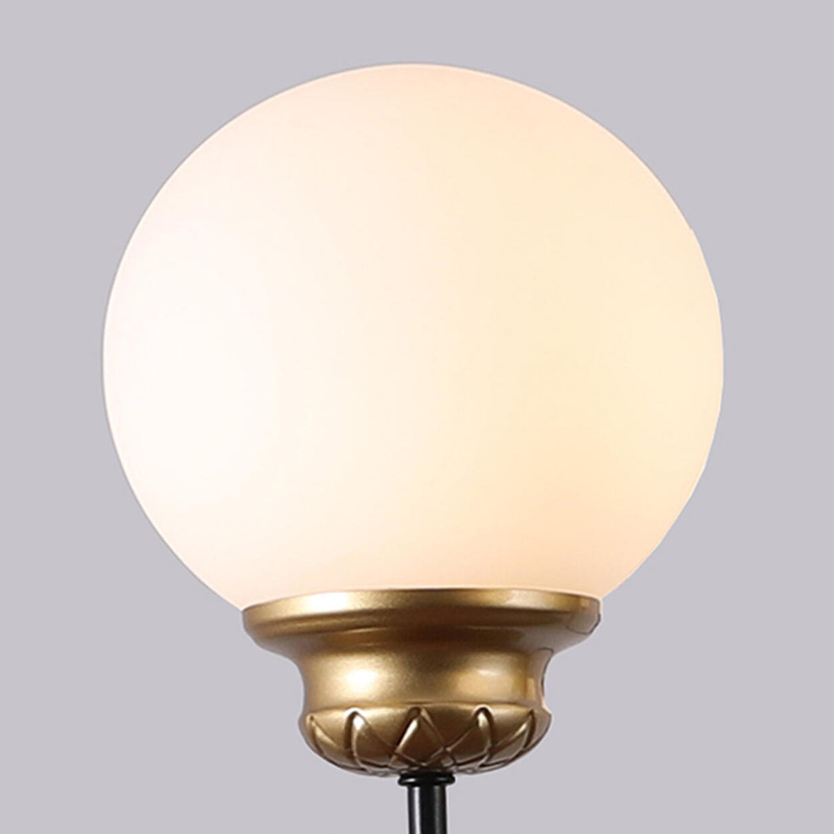 Classic Black & Gold Metal Round Globe Glass Chandelier Image - 10