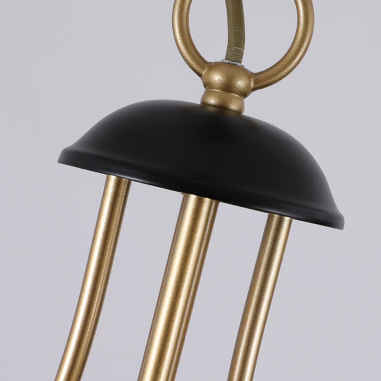 Classic Black & Gold Metal Round Globe Glass Chandelier Image - 11