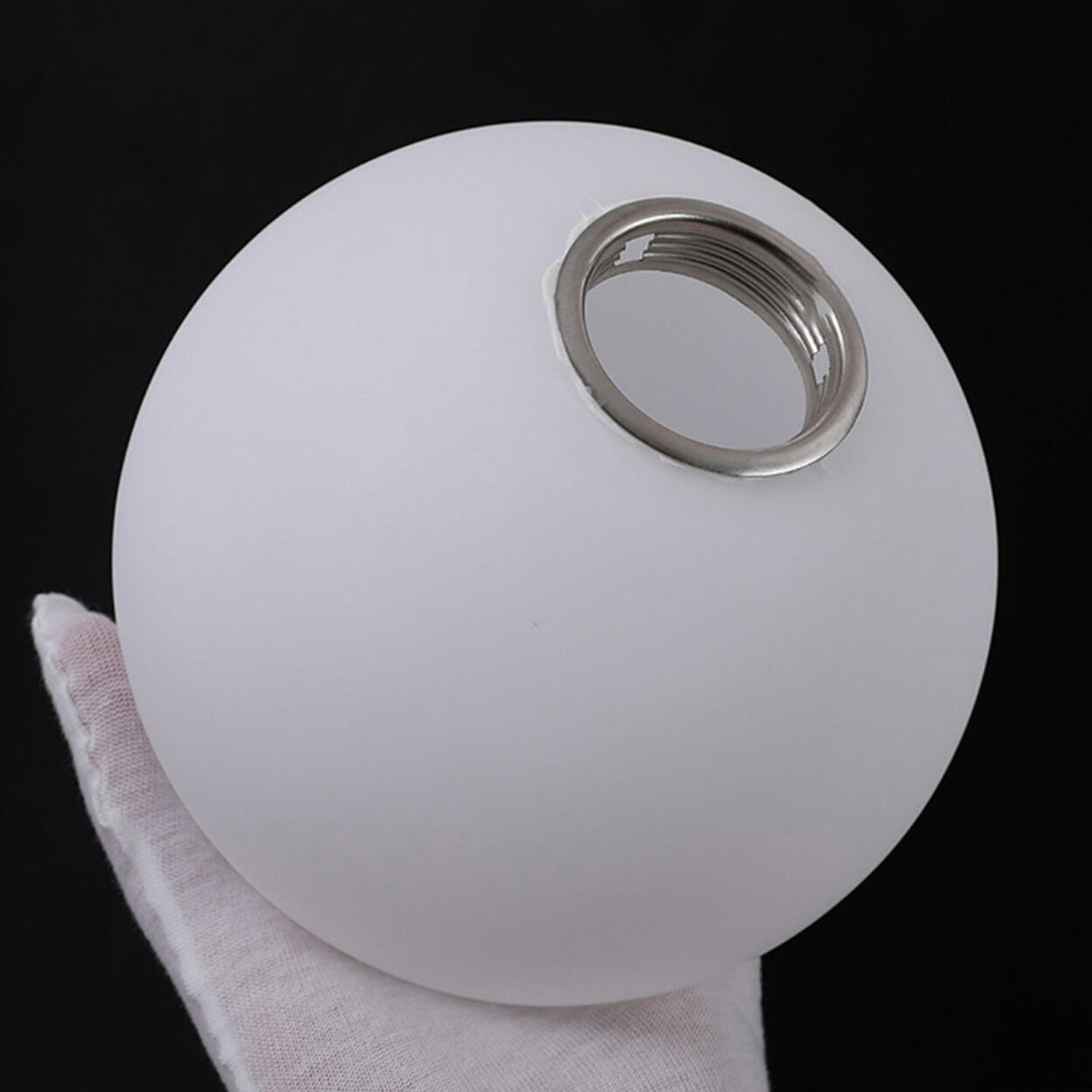 Classic Black & Gold Metal Round Globe Glass Chandelier Image - 12